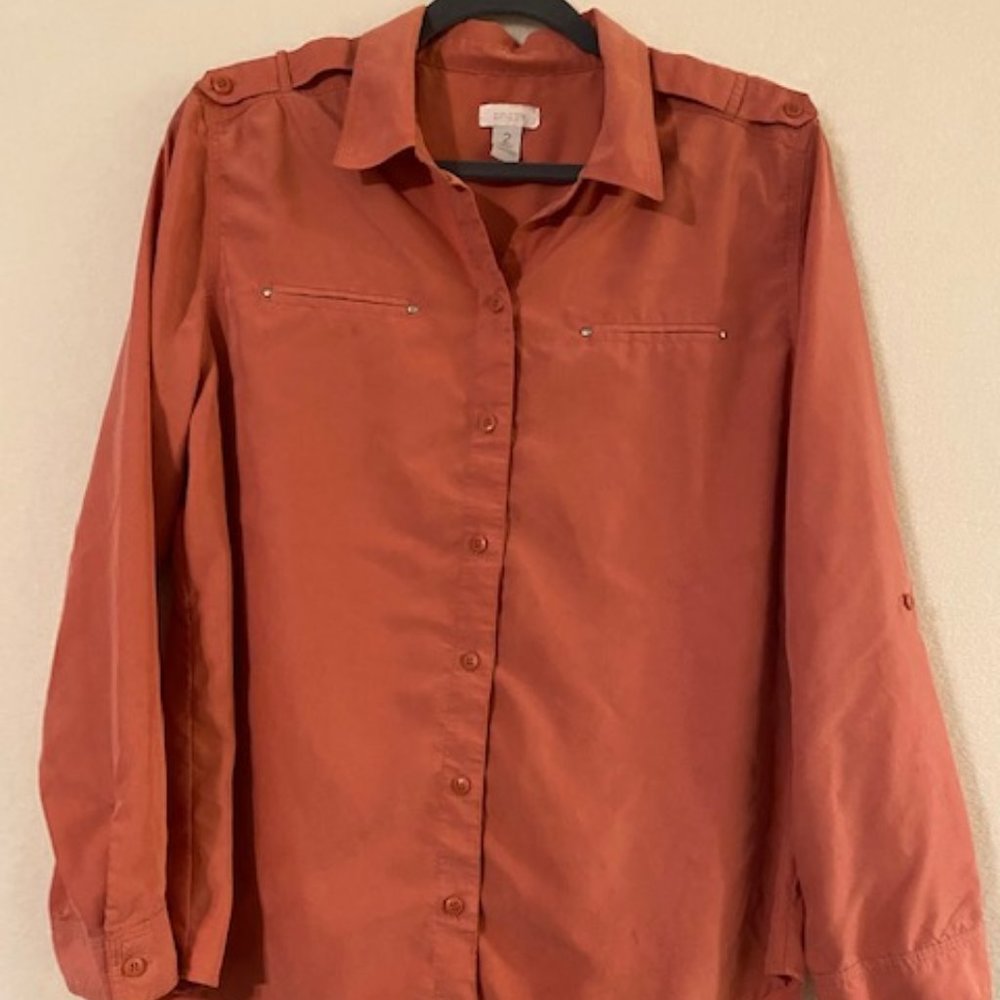 Chico's Button Down Blouse Size L